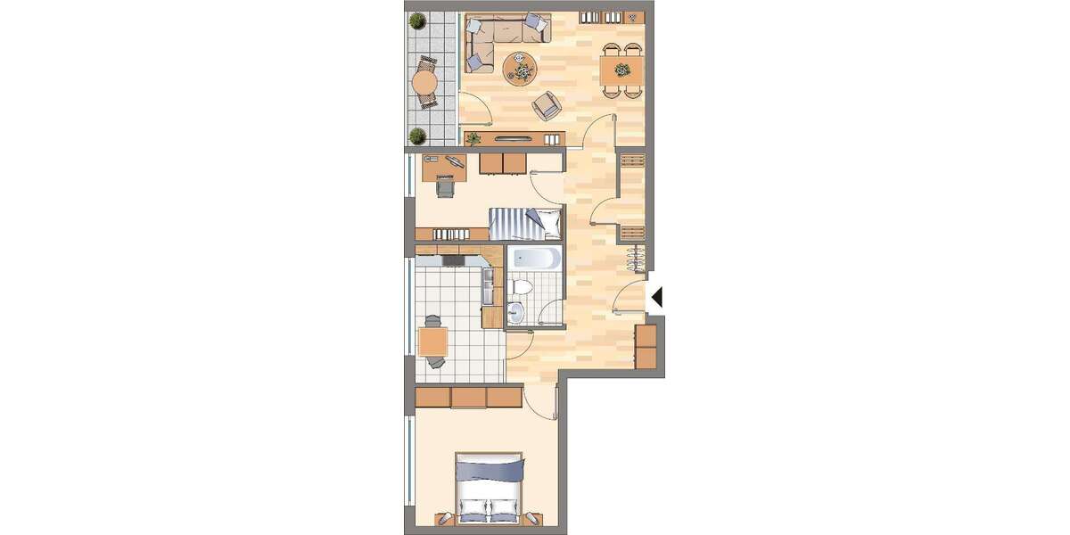 Etagenwohnung Dortmund Hörde - 3 Zimmer, 79 m&sup2;, 386&euro; | Angebot:27427096